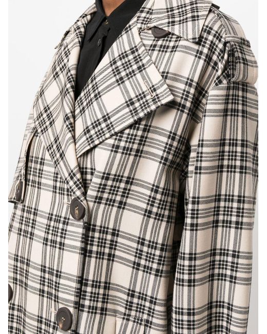 Manteau ceinturé à carreaux Sportmax en coloris Gray