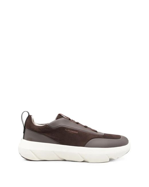 Alexander Smith White Suede Panelled Sneakers for men