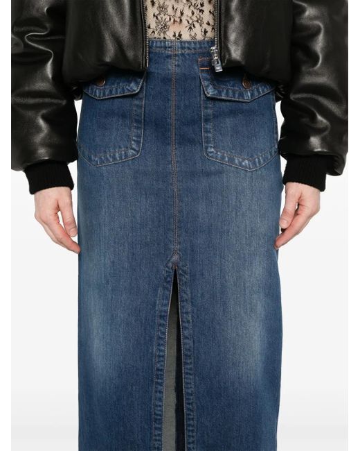 Chloé Blue Denim Midi Skirt