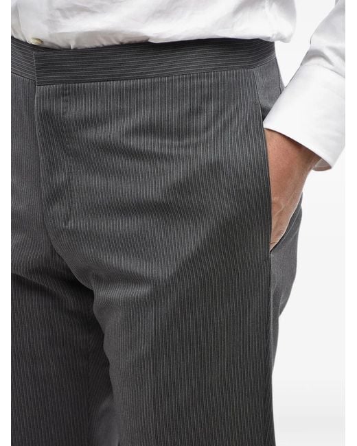Corneliani Gray Cerimonia Academy Pinstriped Virgin-Wool Trousers for men