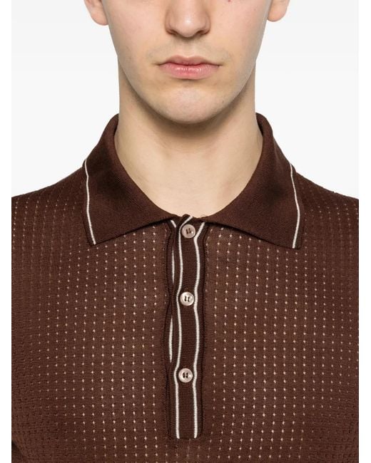 Tagliatore Brown Buttoned Polo Shirt for men