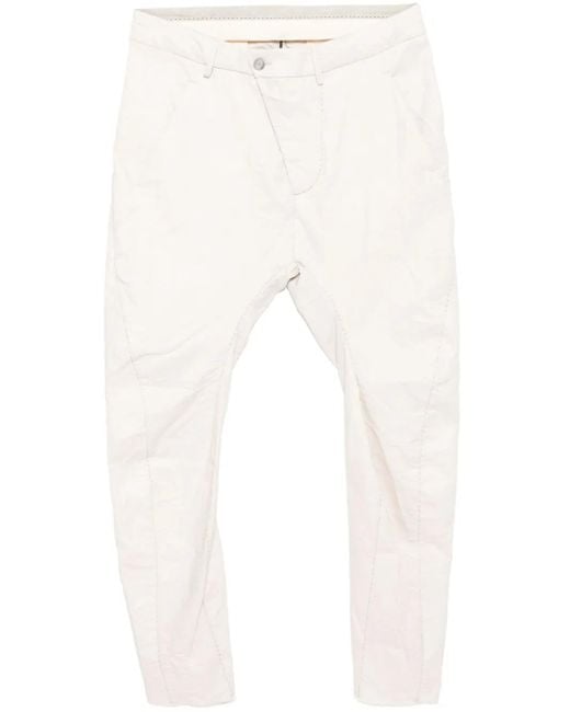 Masnada White Crease-Effect Trousers for men