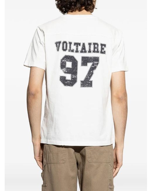 Zadig & Voltaire White Tommy Back-Printed T-Shirt for men