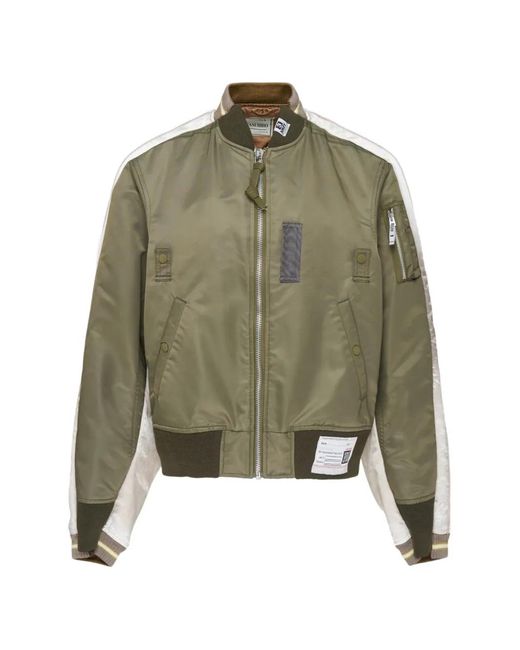 Maison Mihara Yasuhiro Green Ma-1 Sukajan Zip-Fastening Jacket for men