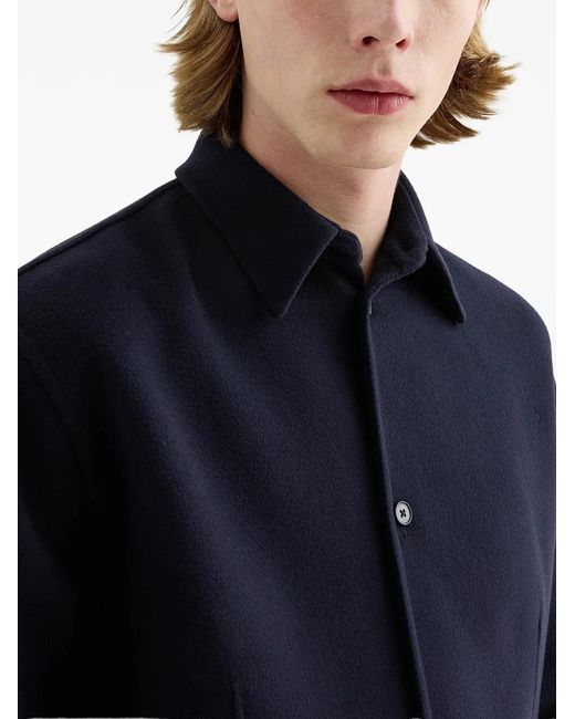 Jil Sander Blue Double-Wool Overshirt for men