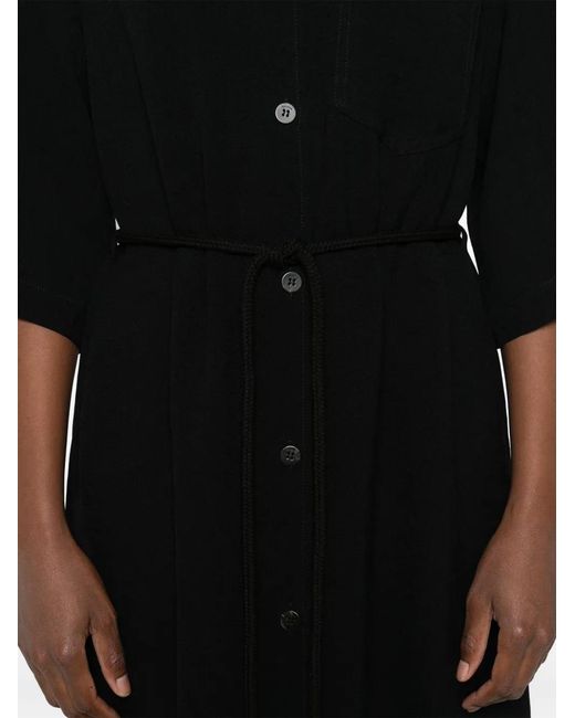 Nanushka Black Belted Shirt Dress