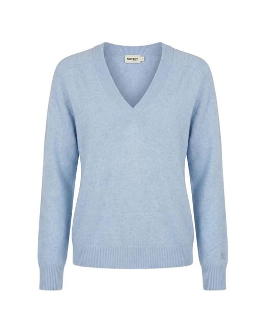 Not Shy Blue V-Neck Cashmere Sweater