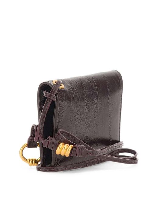 Gianni Chiarini Brown Eel-Effect Leather Card Holder