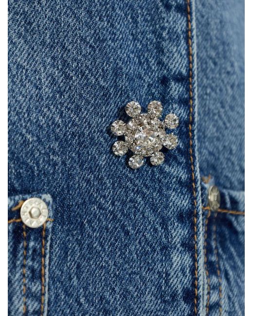 AllSaints Blue Bex Crystal-Embellished Denim Jacket