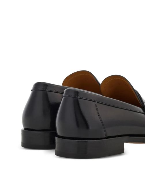 Ferragamo Black Penny Tubular Penny Loafers for men