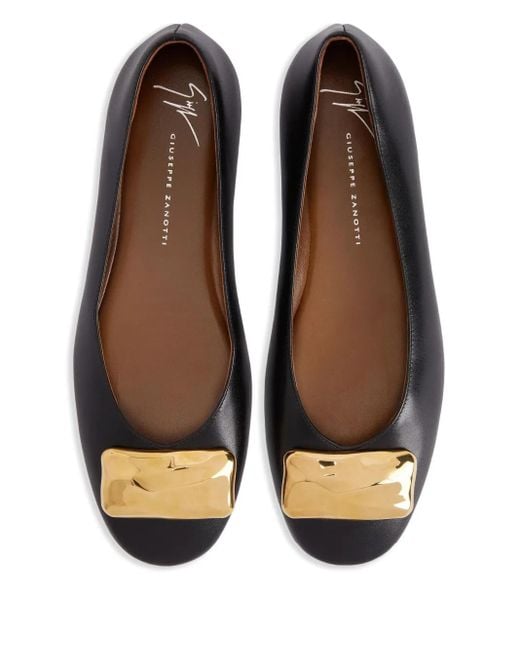 Giuseppe Zanotti Black Georgia Stone Ballet Flats