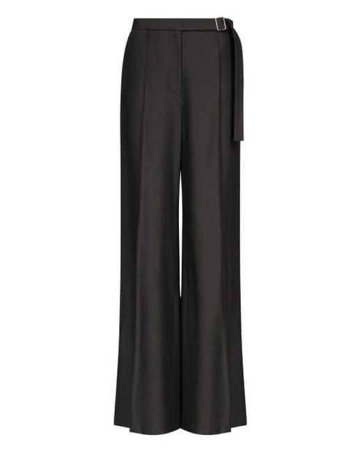 Loulou de Saison Black Pleated Buckle-Fastening Trousers