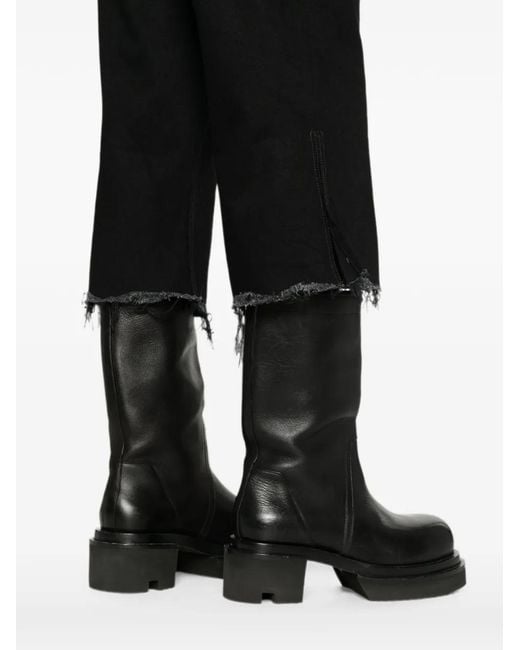 Rick Owens Black Bolan Cutoffs Raw-Cut Denim Shorts for men