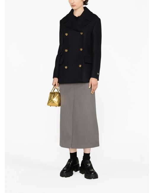 Prada Black Double-Breasted Wool Jacket