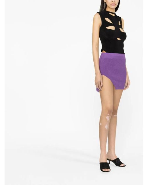 Laneus Asymmetrische Mini-Rok in het Purple