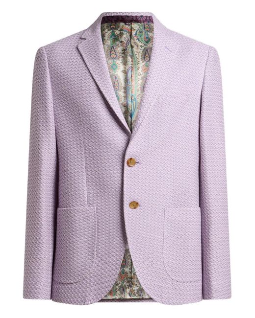 Etro Purple Cotton Jersey Blazer for men