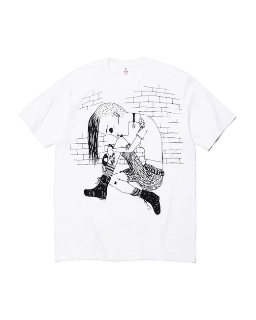 Supreme White Graphic-Print T-Shirt for men