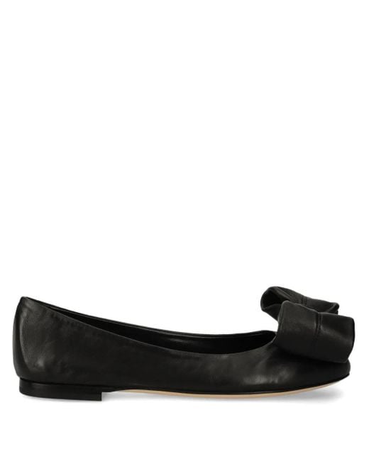 Agl Attilio Giusti Leombruni Black Bow-Detail Ballet Flats