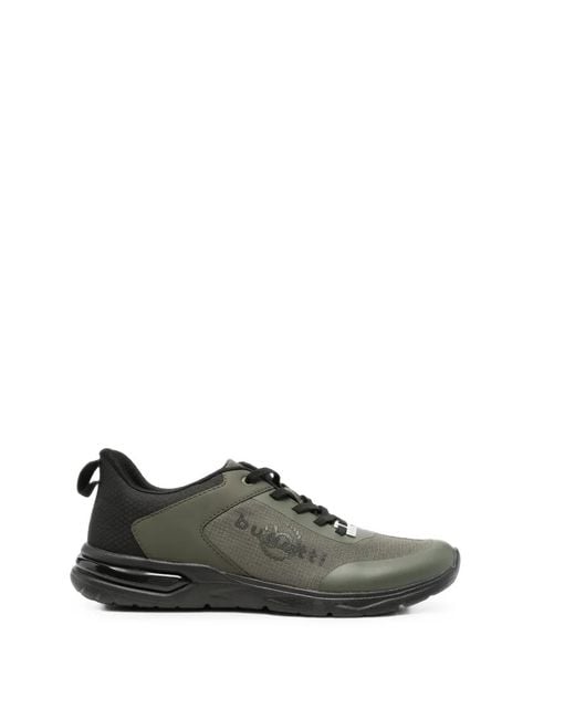 Bugatti Green Logo-Print Panelled Sneakers for men