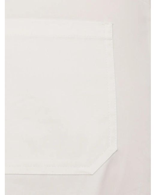 Emme White Gabardine Wide-Leg Trousers