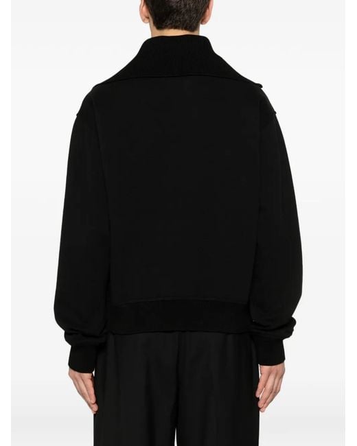 Jil Sander Black Zip-Collar Sweater for men
