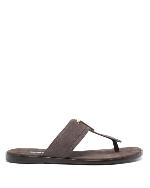 Tom Ford Brown Brighton Suede Sandals for men