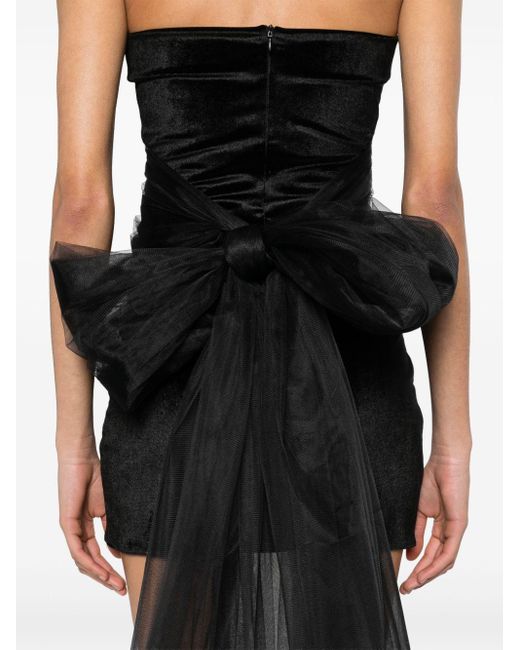 Atu Body Couture Black Oversize-bow Velvet Miniskirt