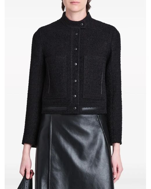 Proenza Schouler Black Alice Press-Stud Tweed Jacket