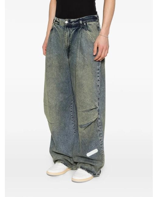 PDF Blue Front-Pleat Jeans for men