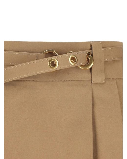 Miu Miu Natural Belted Pleated Mini Skirt