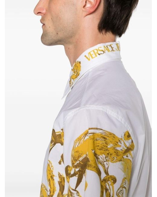 Versace T-Shirt mit Watercolour Couture-Print in Metallic für Herren