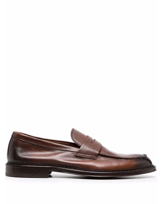Doucal's Brown Distressed Loafers for men