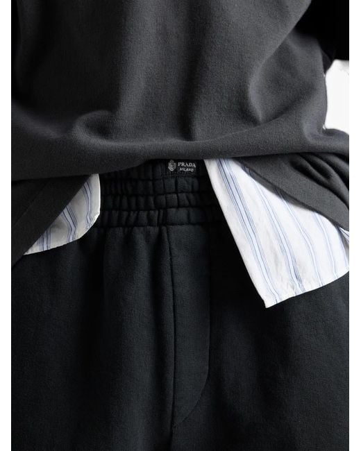 Bermudas De Algodón Prada de hombre de color Black