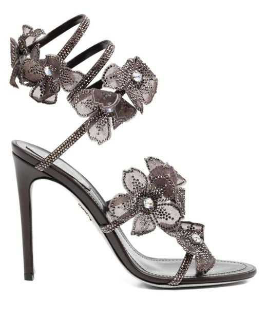 Rene Caovilla Metallic 110Mm Crystal-Flower Sandals