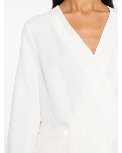Fabiana Filippi White No-Lapels Wrap Blazer