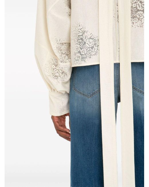 Blusa asimmetrica drappeggiata di Victoria Beckham in White