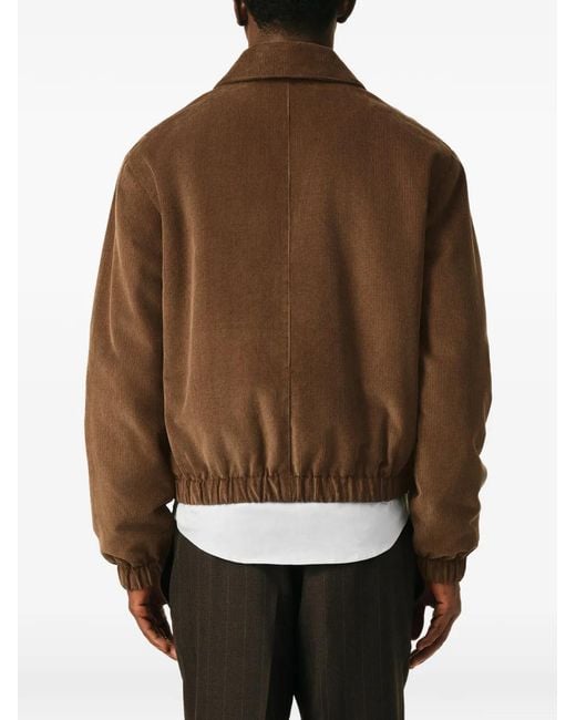 AMI Brown Corduroy Cotton Padded Jacket With Ami De Coeur for men