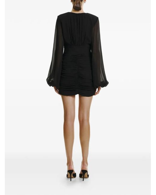Lita Couture Black Rue Floral-Appliqué Mini Dress