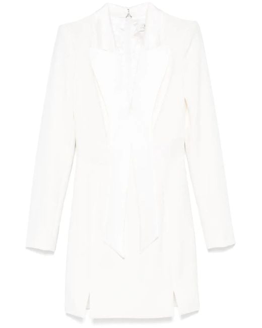 Vestido corto con diseño de esmoquin Elisabetta Franchi de color White
