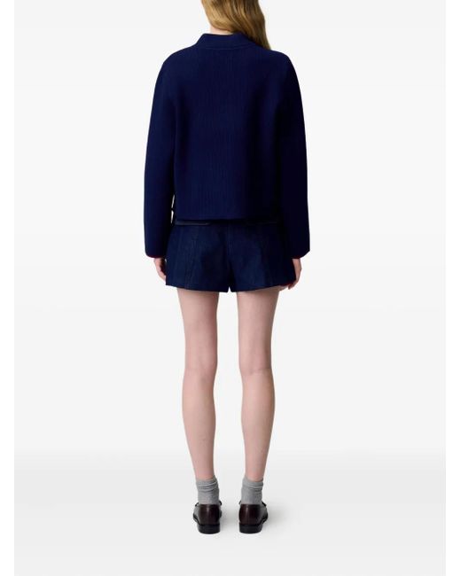 Claudie Pierlot コントラストパネル カーディガン Blue