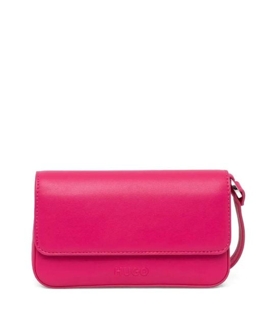 HUGO ロゴエンボス ショルダーバッグ Pink