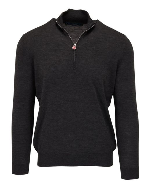 Kiton Trui Met Halve Rits in het Black voor heren