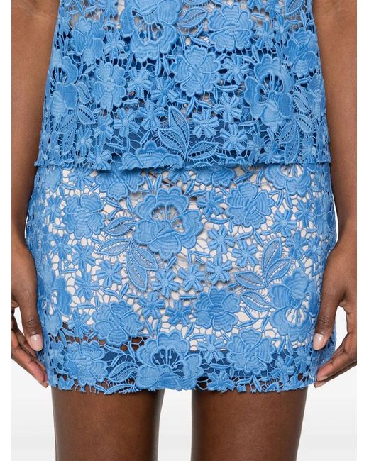 P.A.R.O.S.H. Blue Lace Mini Skirt