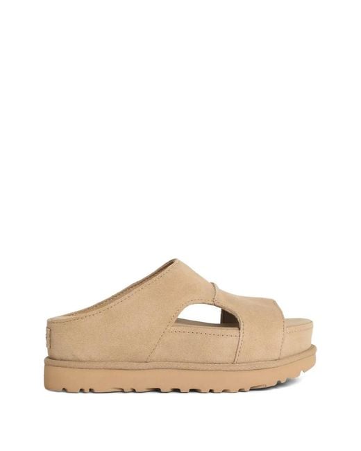 Ugg Natural "Goldenstar High Cutout Slide" Mule
