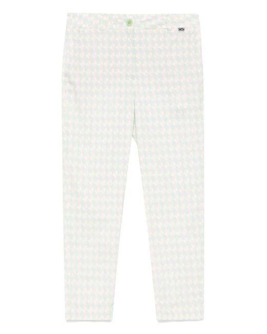 Marc Cain White Geometric-Print Trousers