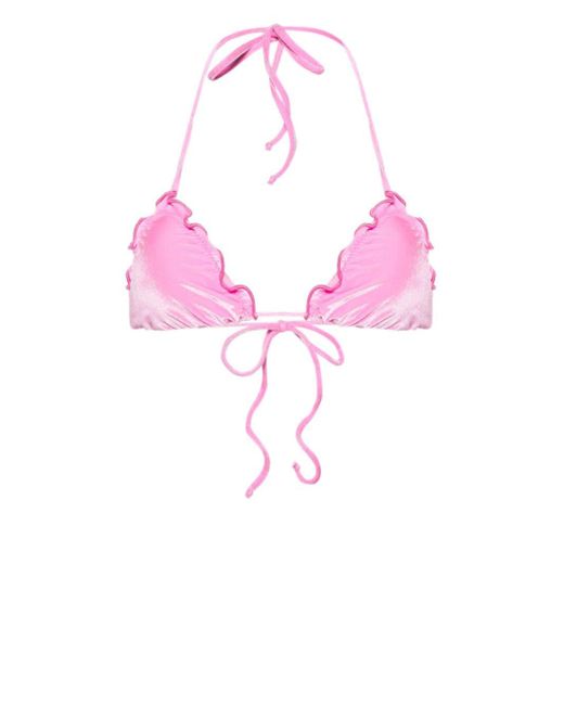 Mc2 Saint Barth Pink Sagittarius Velvet Bikini Top