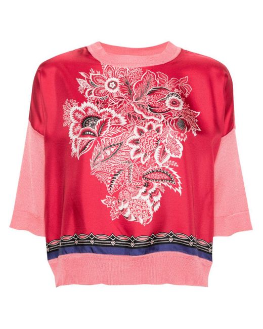 Top con stampa di Etro in Pink