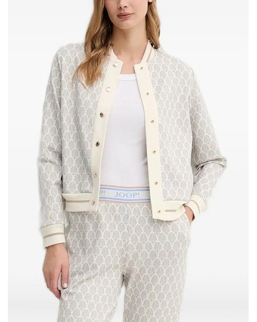 Joop! White Gemustertes Tjara Sweatshirt mit Knöpfen