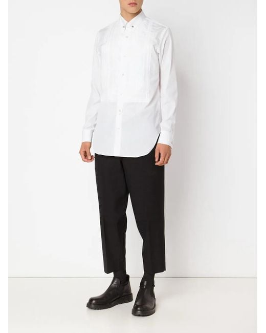 Junya Watanabe White Pleated Chest Detail Shirt for men