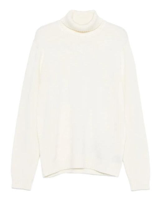 Zanone White Turtleneck Wool Sweater for men
